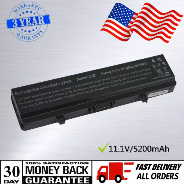 Battery for Dell inspiron 1545 1525 1526 1546 X284G 1440 VOSTRO 500 V500 5200mAH
