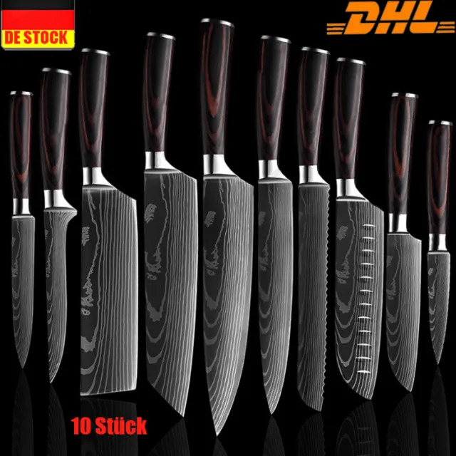 Edelstahl Chef Messer Küchenmesser Damaskus Muster Fleischbeil Scharfes Messer