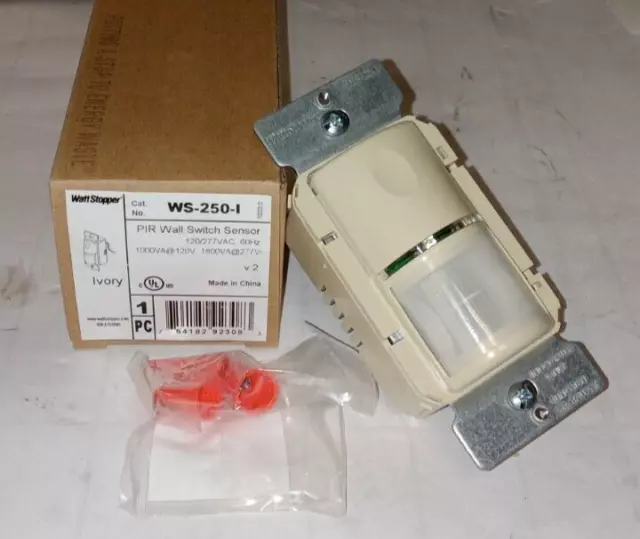 New Wattstopper Pir Wall Switch Sensor Ivory 1800 Va 120/277 Vac Ws-250-I