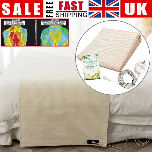 NEW SLEEP EARTHING Sheet with Grounding Connection Cord Conductive