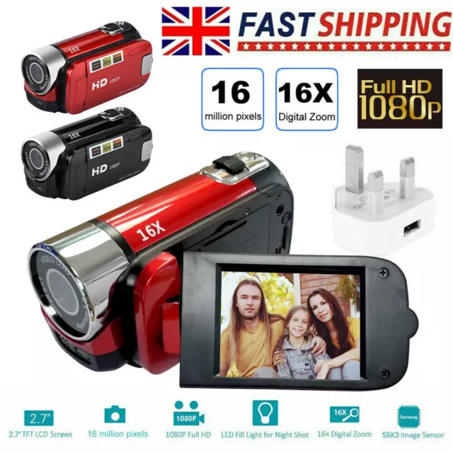 Camcorder Video Camera Full HD 1080P 16MP Vlogging for YouTube 16X Digital Zoom