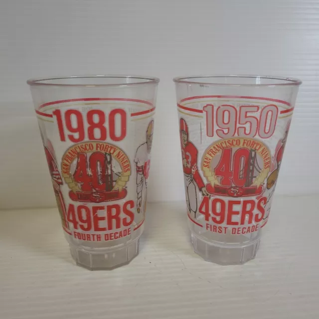 SAN FRANCISCO 49ERS McDonalds glasses plastic 1980s 1950s preowned