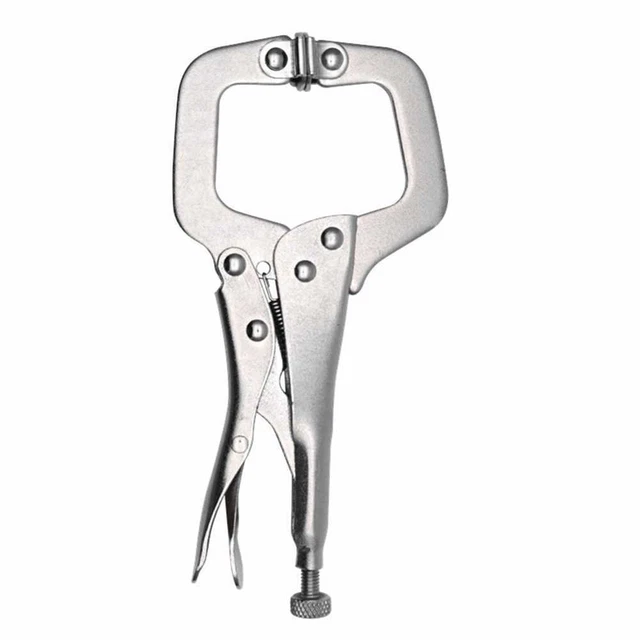 Woodworking Welding C-Shaped Clamps Clip Carbon Steel Flat Locking Grip Pliers C