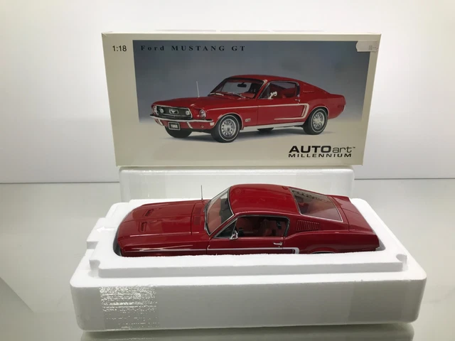 B7 1:18 AUTOART AUTO ART 72801 FORD MUSTANG GT 390 '68 1968 RED NMIB