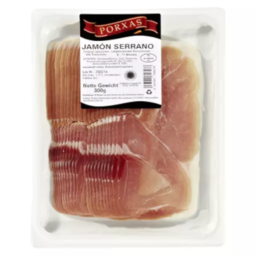 Porxas Jamón Serrano - geschnitten 300 g Packung