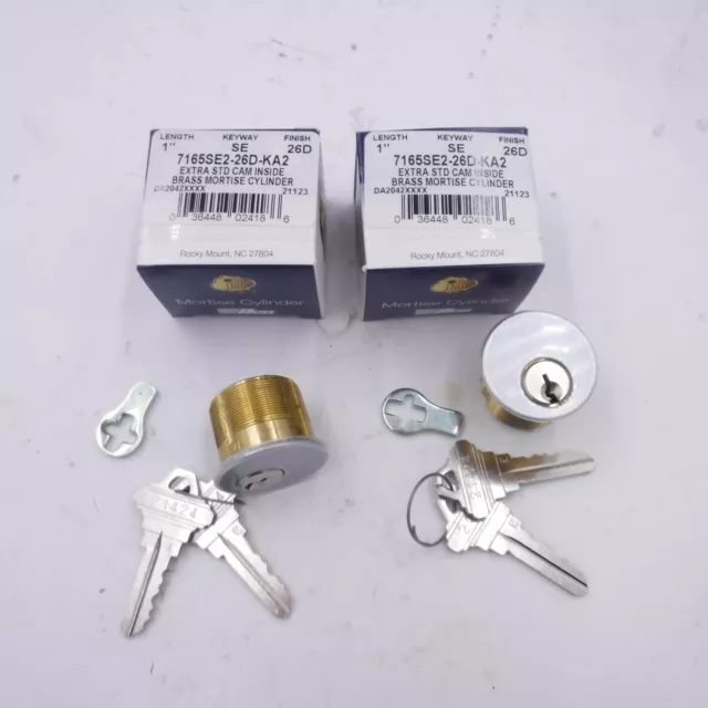 2 Pack Kaba Ilco 7165SE2-26D-KA2 Mortise Cylinder