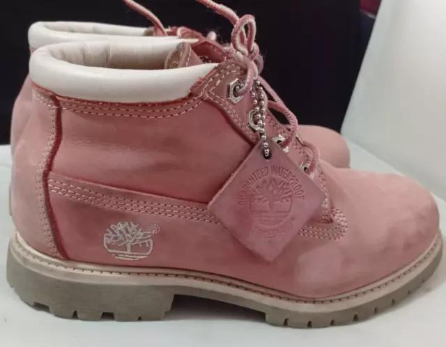 Pink Timberland Boots Size UK 4  US 6) - Leather Ankle lace up Chukka Waterproof