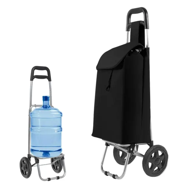 Lightweight Folding Shopping Trolley 2 Wheels Bag Cart Luggage Seller Metal Pull