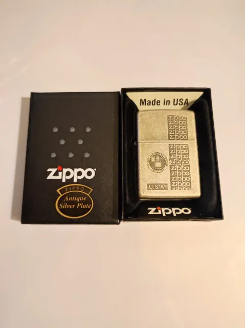 Zippo 212532 Antique Silver plate Lighter Case - No Inside Guts Insert