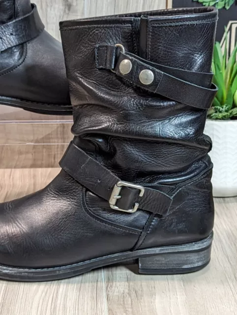 Eric Michael Laguna Black Leather Moto Buckle Boots EURO SZ 38 US 7.5-8 PORTGUAL 3