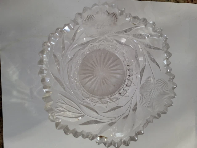 American Brilliant Period (ABP} cut glass nappy small bowl 5"