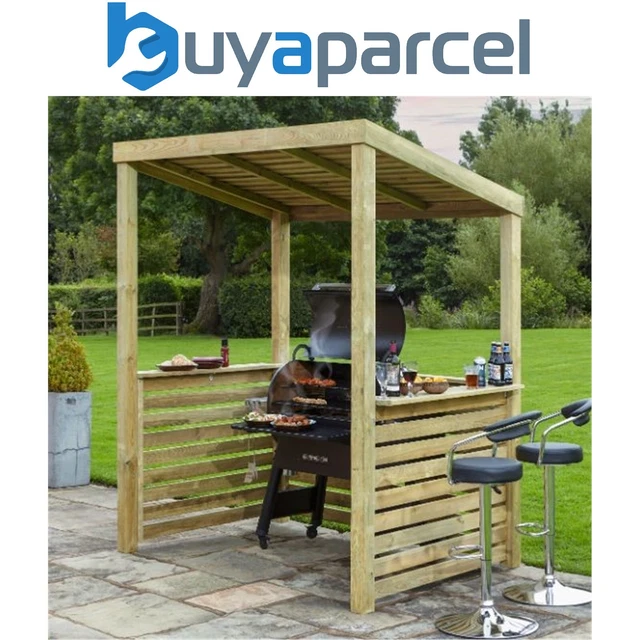 ROWLINSON BONDI BARBECUE BBQ Shelter Wooden Timber Garden Arbour Gazebo