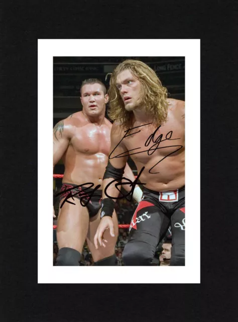 8X6 Mount RANDY ORTON & EDGE Autograph Signed PHOTO Print Ready To Frame WWE