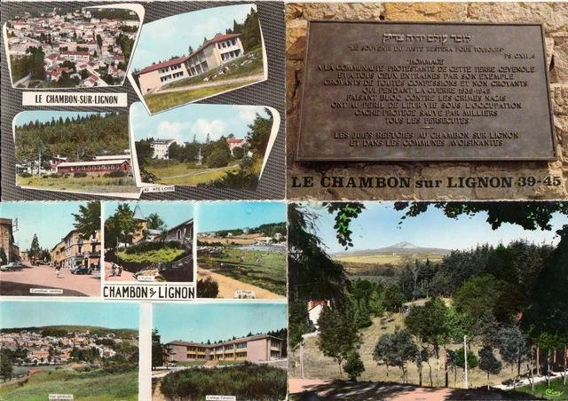 lot-de-4-cartes-postales-anciennes-10x15cm-le-chambon-sur-lignon-haute
