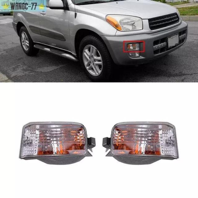 2PCS Front Bumper Fog Lights Driving Lights Headlights Fit For Toyota Rav4 01-03