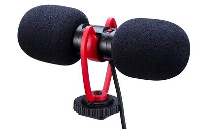 SAIREN T-Mic micrófono de vídeo de doble cabeza, micrófono de entrevista externo profesional