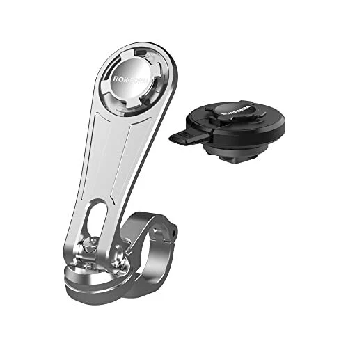 - Motorcycle Handlebar Phone Mount (Polished Aluminum) + Vibration Dampener V2