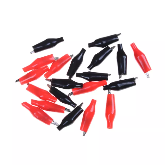 20pcs Red Black Soft Plastic Testing Probe Alligator Clips Crocodile Test_RQ