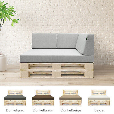 ® "Euro Paletten Sofa" 4x Sitz-/ 6x Rückenkissen grau Kissen Auflage en.casa 