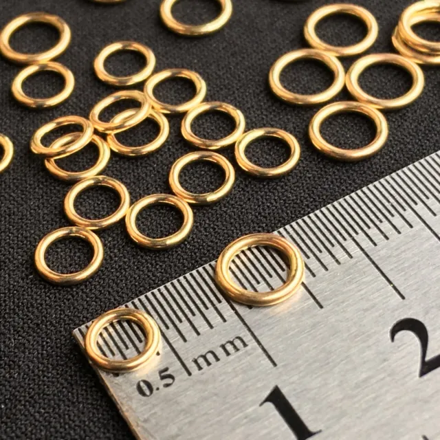 1pc Solid 9ct Gold Closed Jump Ring Soldered 5mm, 6mm Yellow Jewellery Findings