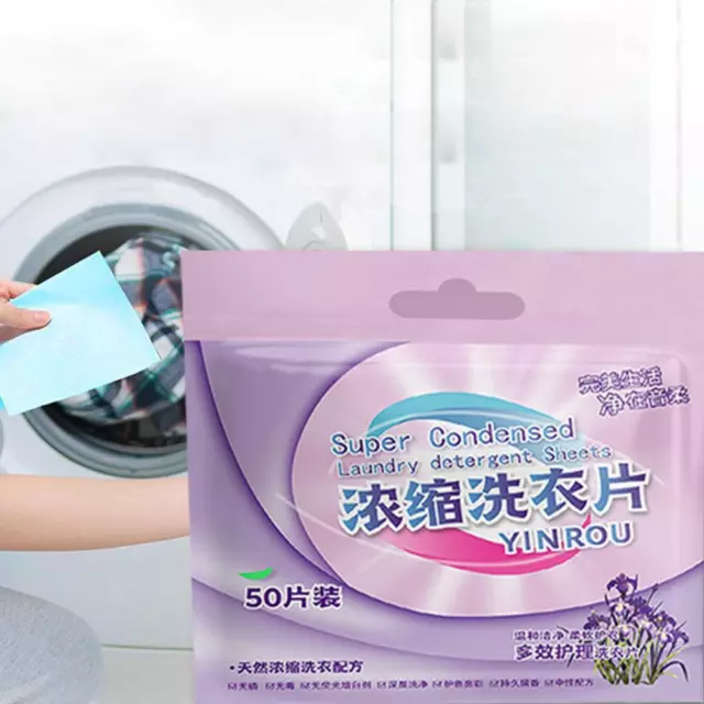 50PCS Household Concentrated Laundry Tablets Clothings Cleaning Strip Deco