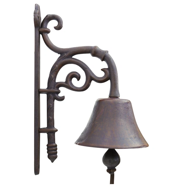 Campana de pared timbre de puerta hierro fundido decoración estilo antiguo 32cm
