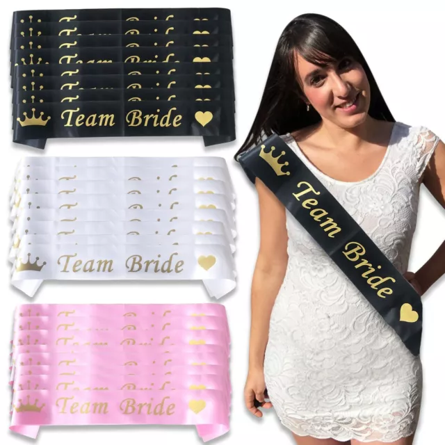 12 Pack Team Bride Sashes Classy Hen Party Rose Gold Night Do Accessories Tribe