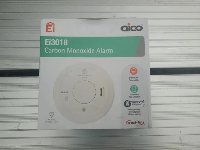 Aico EI3018 Mains Carbon Monoxide Detector Alarm (exp. '34)