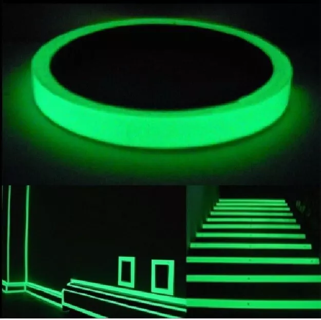 Glow In The Dark Sticky Tape Self Adhesive Luminous Saftey Film Sticker Roll