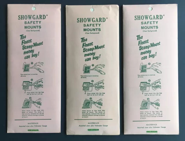 STAMP SHOWGARD SAFETY MOUNTS 3x Clear Back MASTERPACKS Assort sizes FREE 1st P&P