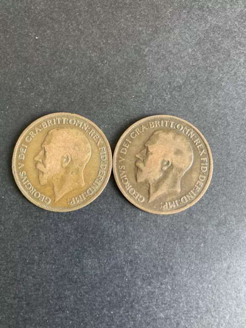 Penny X 2 George V. 1919H