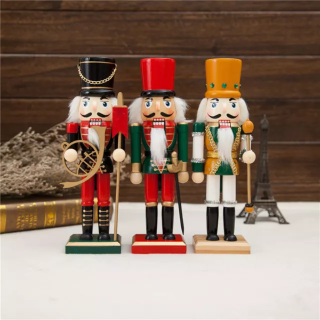 Christmas Wooden Nutcracker Puppet Walnut Soldiers Home Decor Art Ornament Gift