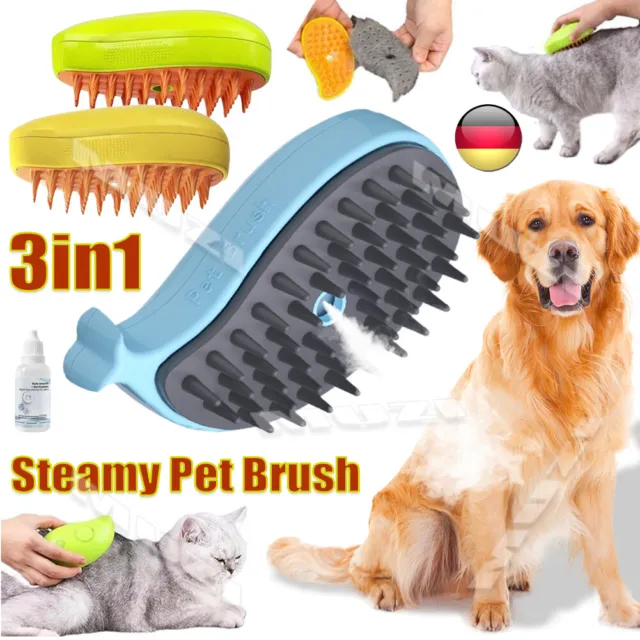 3In1 Cat Steamy Brush,Self Cleaning Steam Cat Brush,Cat Steamer Brush Massage