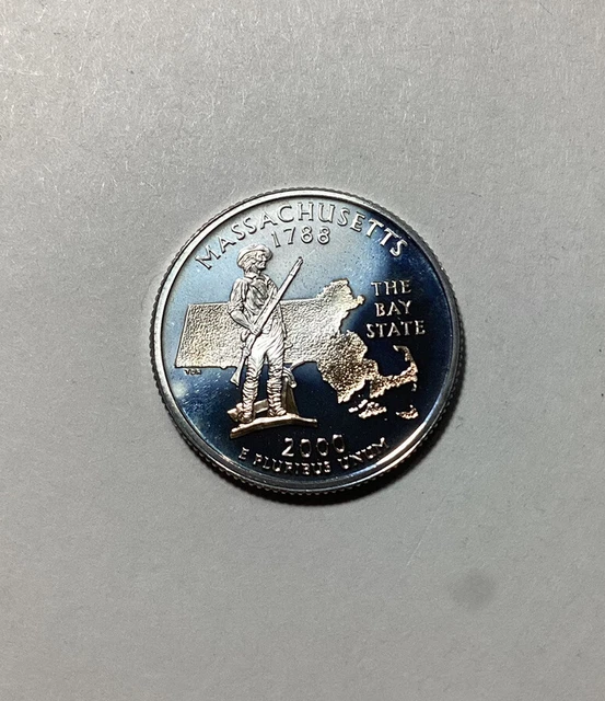 2000 S Massachusetts Proof Silver Gem***Frosted***Raw*** Reverse Doubling Pic’d