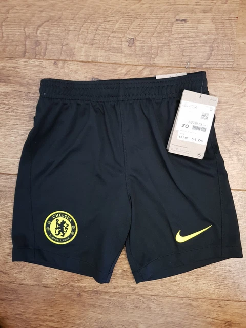 Nike CFC PANTALONCINI CHELSEA FOOTBALL CLUB NERI ETÀ 5-6 ANNI ORIGINALI DRI - IN FORMA *NUOVI*
