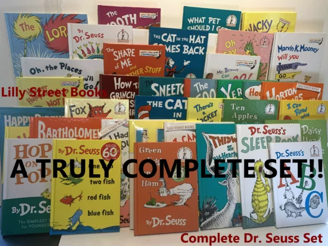 TRULY COMPLETE DR. SEUSS COLLECTION SET 59 NEW Books w/GIFT BOX, Party Supplies