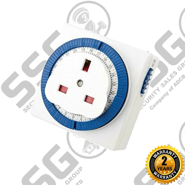 S24HRSQT3 24 HOUR Mechanical Switch Time Clock Socket Uk Mains Plug In ...