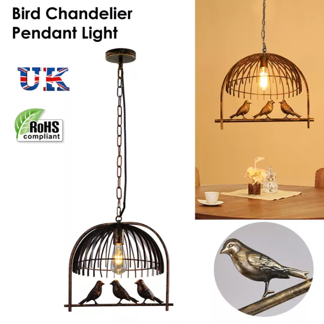 Vintage Retro Industrial Loft Bird Cage Pendant Ceiling Pendant Light Retro Lamp