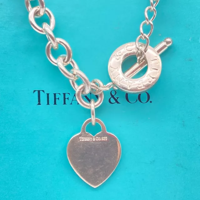 Tiffany & Co. Return to Tiffany Heart Tag Toggle Necklace 16" silver 75.3g