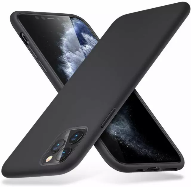 Cover Custodia + Pellicola Vetro Temperato Per Iphone 11 11 Pro Max Nero Opaco