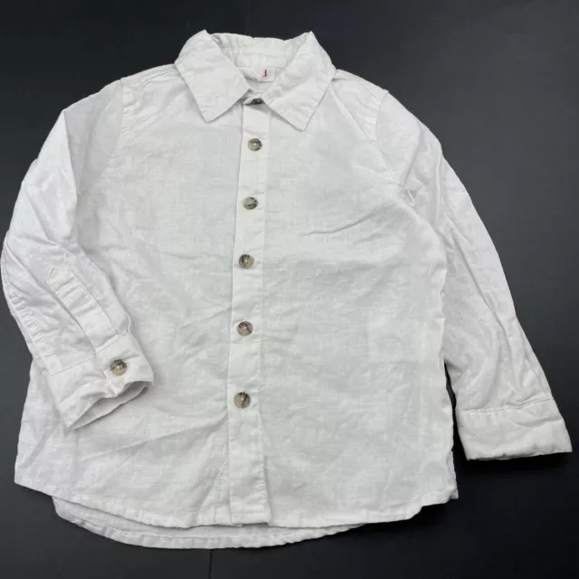 Boys size 3, Seed, linen / cotton long sleeve shirt, GUC