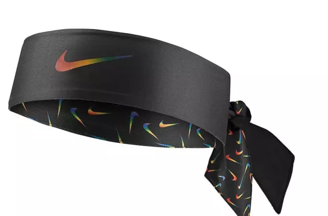 Nike Dri-Fit Reversible Head-Tie Headband Rainbow Nike Swoosh