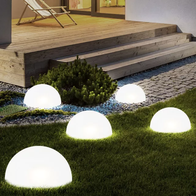 3x lampe boule lumineuse enfichable lampe de jardin lampe solaire d' extérieur, lampe solaire enfichable, interrupteur