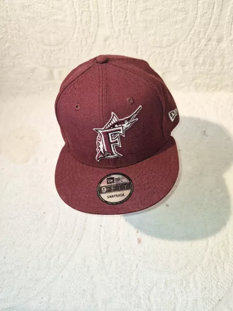 Miami Florida Marlins Red Maroon New Era  59 Fifty Hat Rare
