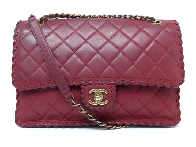 Sac A Main Chanel Timeless Jumbo Bandouliere Cuir Matelasse Rouge Handbag 10500€