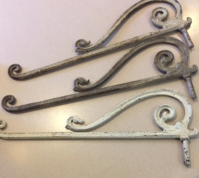 Vintage Cast Iron Swival Wall Hangers Plant Hook Swans Ornate Lot Sale