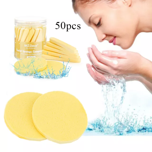 50/12 Pièces Éponges Faciales Compressées Éponge Jetable En Cellulose F