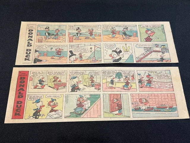 #Q06 Walt Disney's DONALD DUCK Lot of 10 Sunday Quarter Page Comic Strips 1972