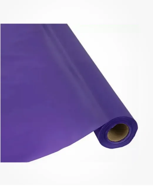 Purple Plastic Banquet TableclothCover Roll - 40" × 100°- Covers 10Tables!