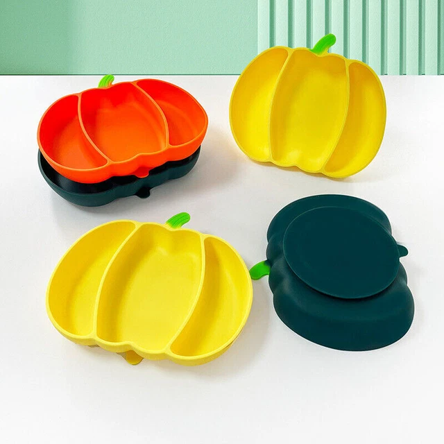 Children's Pumpkin Divider Silicone Dinner Plate Silicone Non-Slip Suction Cup B